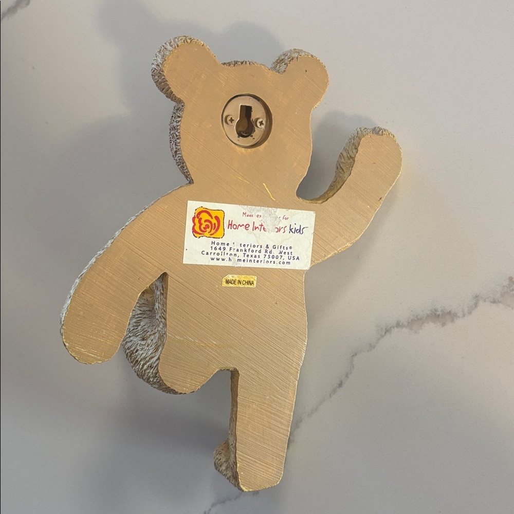 Adorable Vintage Brown Teddy Bear Wall Hooks with Red Bows - Picture 6 of 7